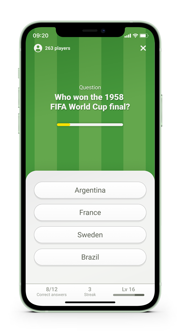 I Know Football quiz screen