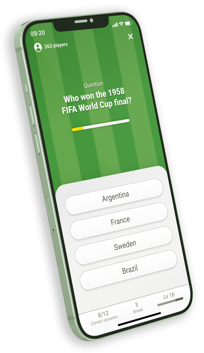 I Know Footall quiz screen